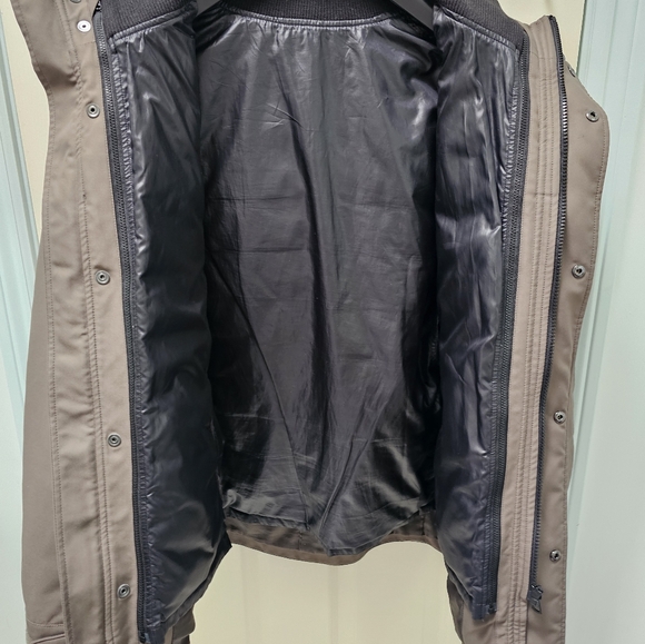 Uniqlo Men's Small Double Zipper Brown Jacket - Picture 3 of 6